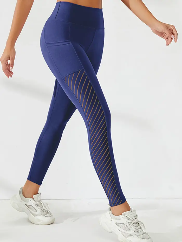 Pantalon de Yoga taille haute en maille latérale pour femmes
