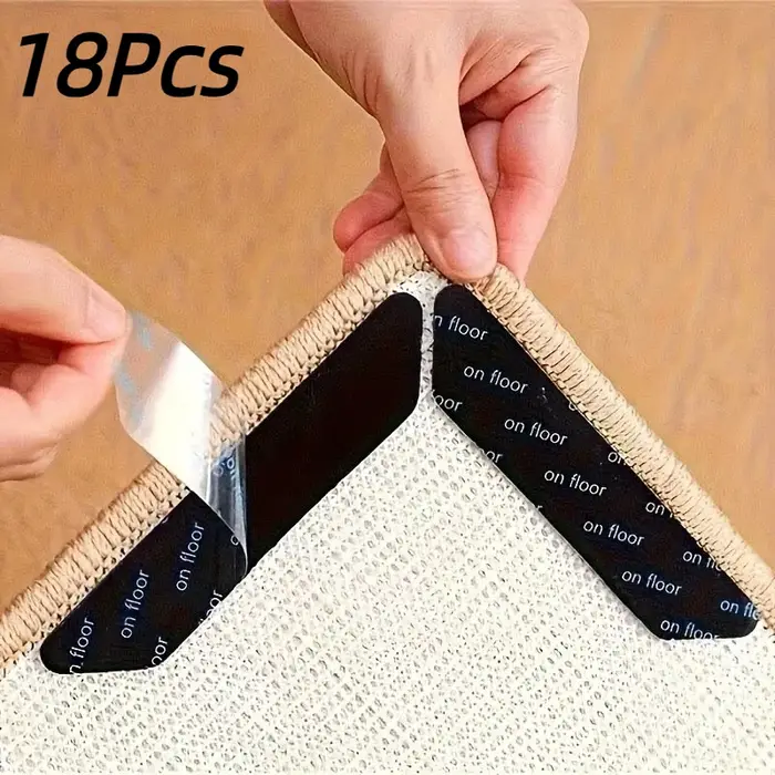 18 inserts de tapis, autocollants antidérapants pour fixation de tapis