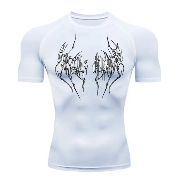 T-Shirt de course à manches courtes pour hommes, chemise de Compression, haut de sport, noir, séchag