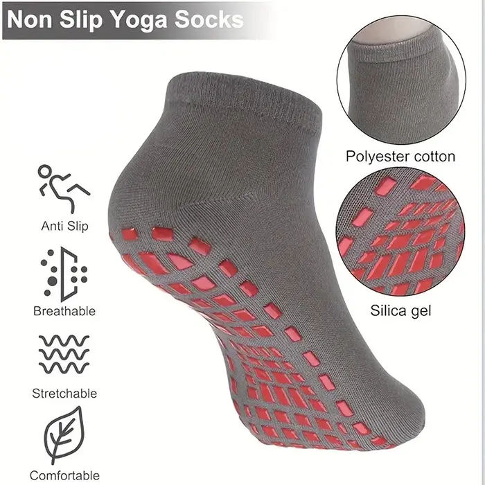 1 paire de chaussettes de Yoga Pilates antidérapantes