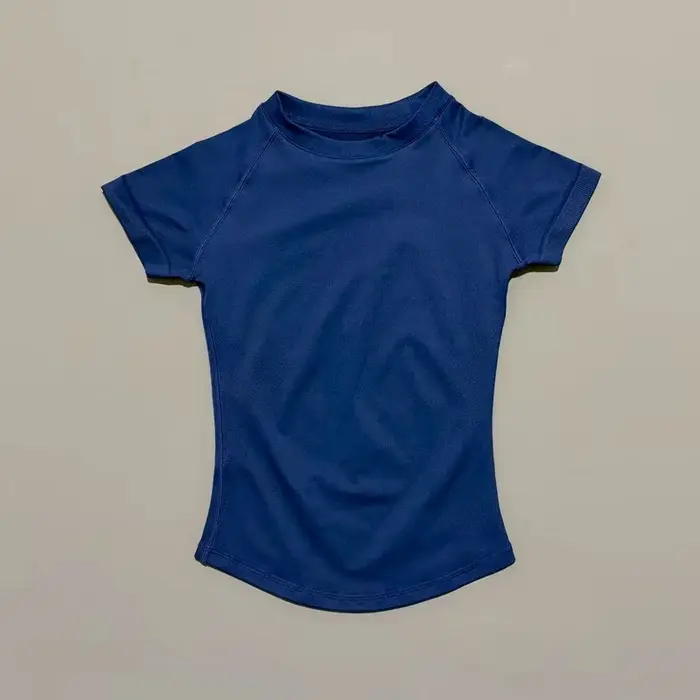 HISTELLO Df Haut de sport uni à manches courtes pour femme