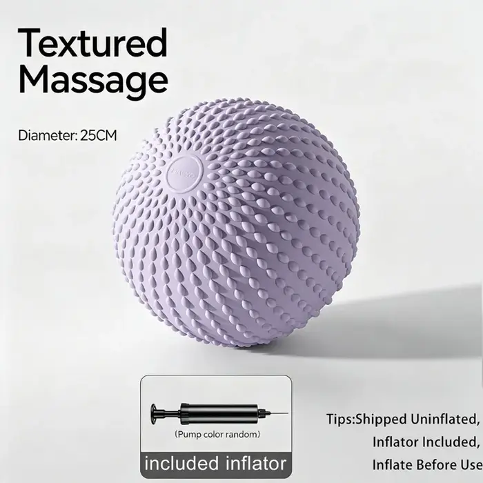Ballon de massage à picots de 25 cm en PVC pour Pilates, ballon de yoga pour femmes, ballon d'exercice du plancher pelvien, ballon de récupération post-partum, ballon de fitness pour entraînement du t