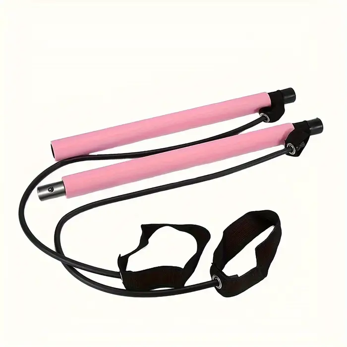 Barre de Pilates réglable avec bandes de résistance, barre d'entraînement portable pour le corps ent