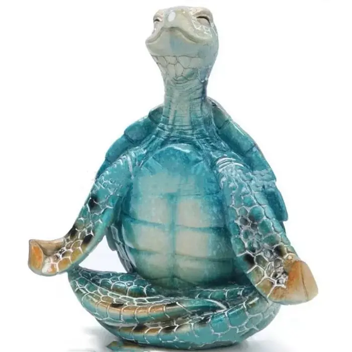 Ornement de statue de tortue de mer de méditation de yoga assis