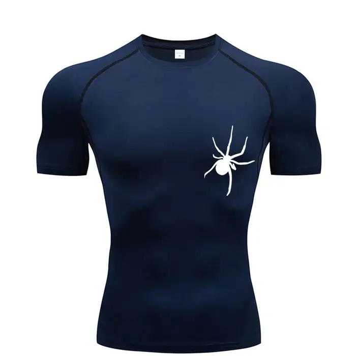 T-Shirt d'été à manches courtes pour hommes, chemise de course, vêtements de sport à Compression, ha