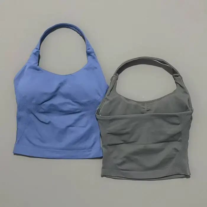 Haut de sport de gymnastique pour femmes, débardeur de Yoga sans couture, haut à bretelles, dos ouve