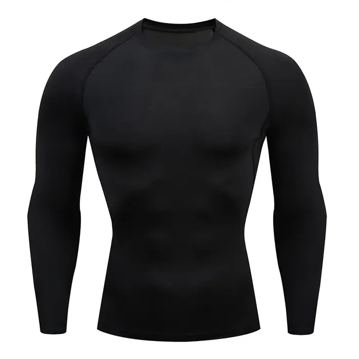 Nouveaux hommes T-Shirt de sport séchage rapide chemise de course à manches longues chemises de Comp