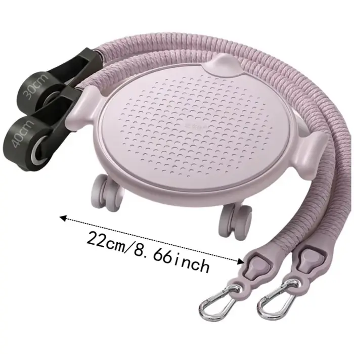 Plateau de glisse Pilates à conception silencieuse avec bande de résistance, grande capacité de charge, disque de glisse abdominal antidérapant, roue universelle