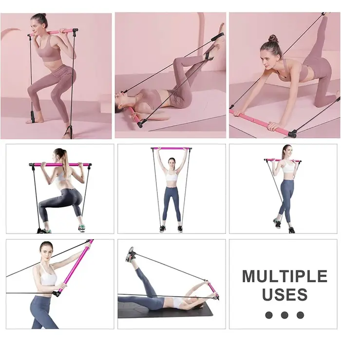 Combinaison de barre de Pilates multifonctionnelle, barre de Fitness, Yoga, Expansion de la poitrine
