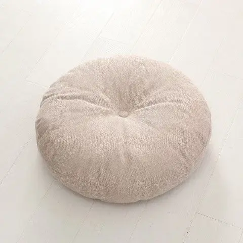 Grand coussin de méditation Zafu en lin pour fenêtre en baie, sol de yoga, coussin rond épais en Pua