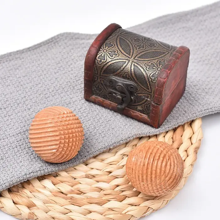 Balle de massage en bois – Outil de paume solide pour la force de préhension et le soulagement musculaire