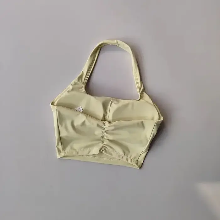 Camisole de yoga rembourrée dos nu sexy pour femmes, haut court de gymnastique, soutien-gorge de fit