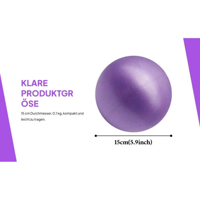 Petit ballon de Pilates de 15 cm, ballon de fitness souple antidérapant, ballon de yoga, ballon de gymnastique pour l'entraînement à domicile