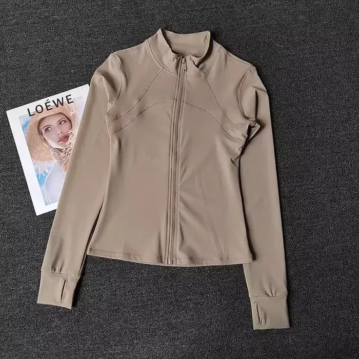 Vestes de sport pour femmes, veste de sport à manches longues à séchage rapide, manteau d'entraîneme