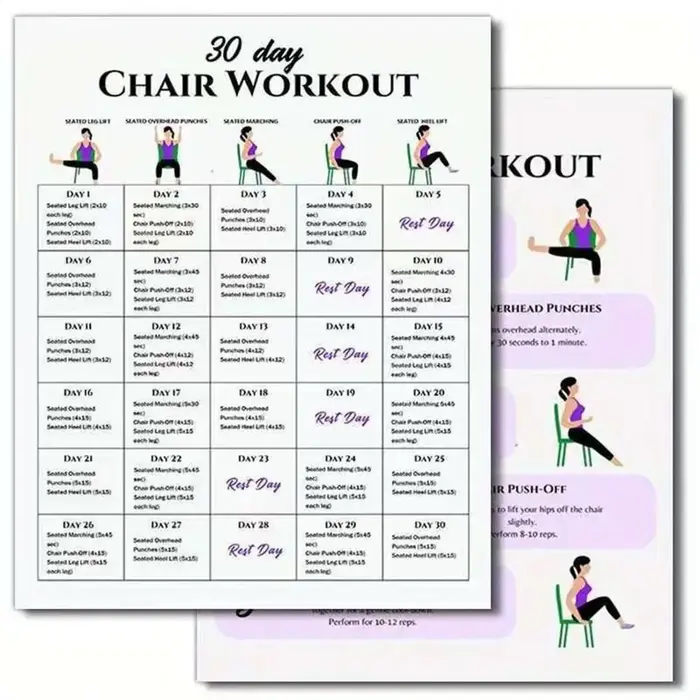 Affiche de Plan d'exercices de chaise de 30 jours