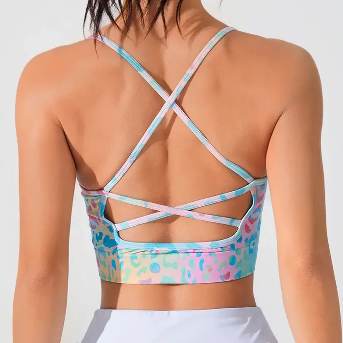 WANAYOU Soutien-gorge de yoga imprimé floral pour femme