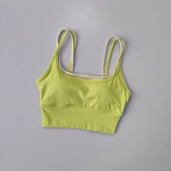 Soutien-gorge de sport pour femmes, absorbant les chocs, Double sangle de poitrine, gilet de Yoga, s