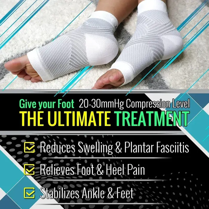 Attelle de fasciite plantaire, 1 paire, chaussettes de Compression nocturne, Supports de talon pour