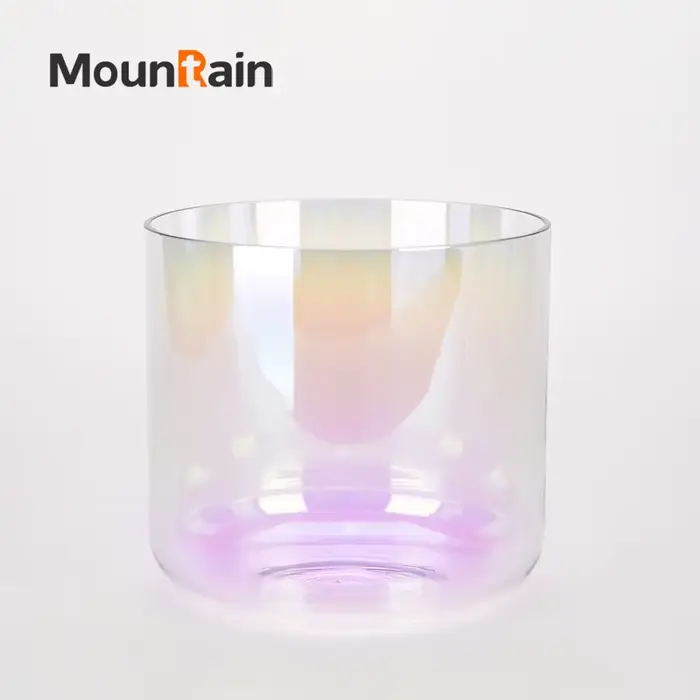 Bol chantant en cristal clair de méditation Muntain Rain Sound de 6 pouces pour la guérison sonore avec maillet en caoutchouc gratuit