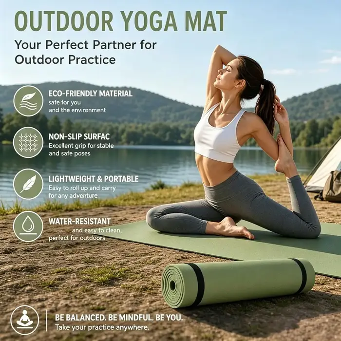 Tapis de yoga antidérapant, tapis de sport et de fitness, tapis de yoga en mousse EVA confortable pour l'exercice, le yoga et le Pilates, tapis de gymnastique ﻿