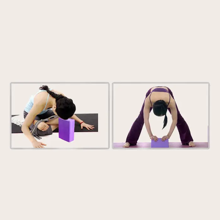 Blocs de yoga haute densité - Briques en mousse EVA Firm - Bloc de gymnastique pour douleurs musculaires et stress Violet