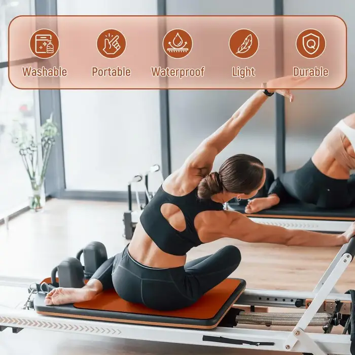 Tapis de Pilates Reformer pliable antidérapant en suède et caoutchouc