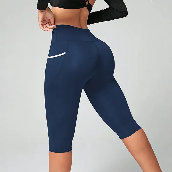 Pantalons de yoga taille haute Leggings capri avec poches pour femmes