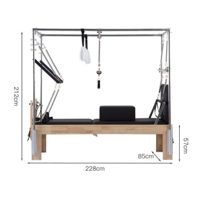 Tour de Pilates portable de luxe 3-en-1 avec ressorts et revêtement en cuir microfibre pour studio