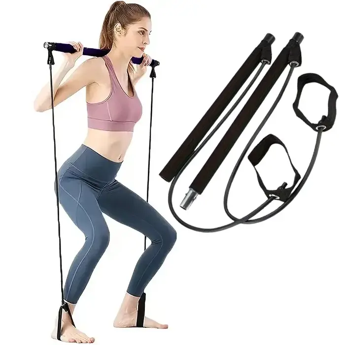 Bâton de Pilates - Barre de fitness réglable pour entraînement à domicile