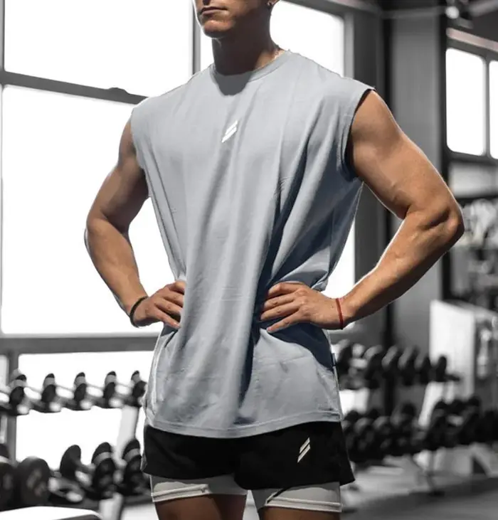 Camiseta deportiva sin mangas para hombre, chaleco de secado rápido, transpirable, ample, pour entra