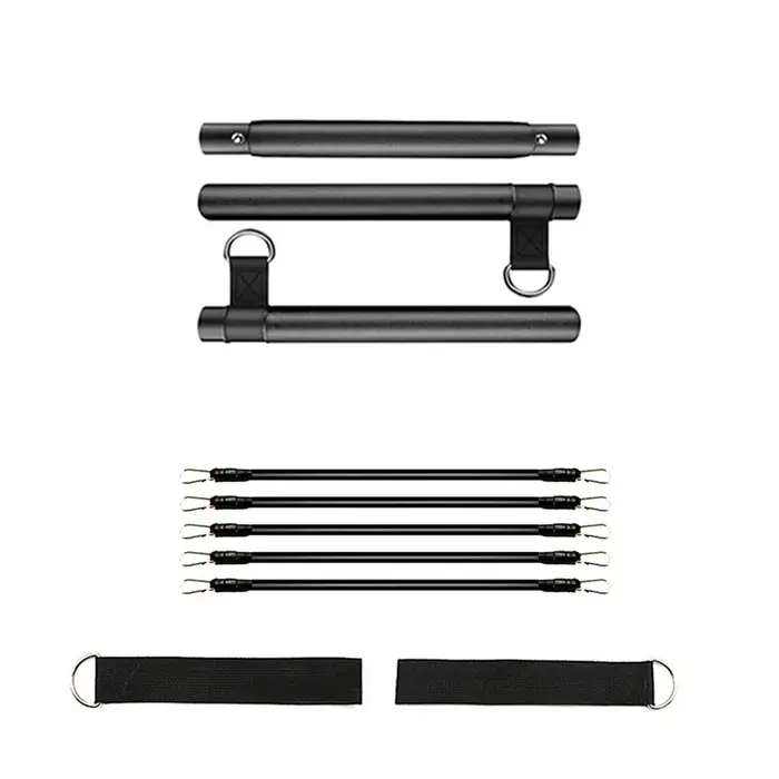 Kit de barre de Pilates avec bandes de résistance, barre de Pilates avec bandes empilables, équipeme