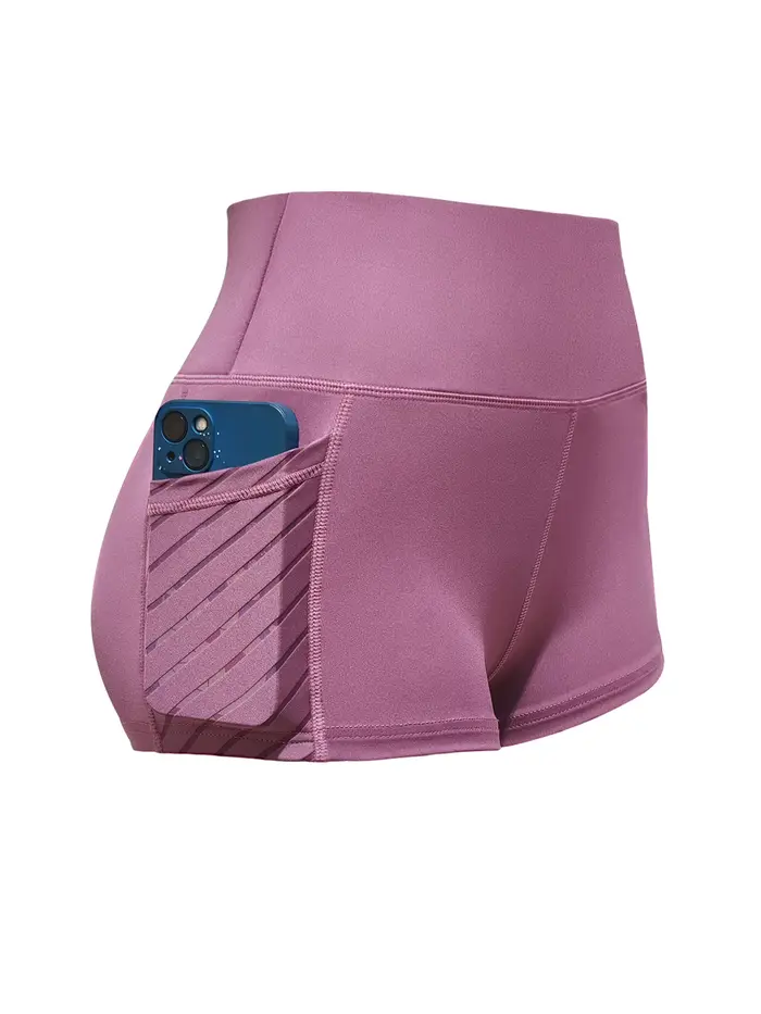 Short de yoga élastique taille haute pour femme, poche latérale, levage de la hanche, course à pied,