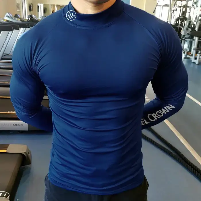 Nouveau T-shirt de course hommes à manches longues chemise de Compression haut d'entraînement de gym