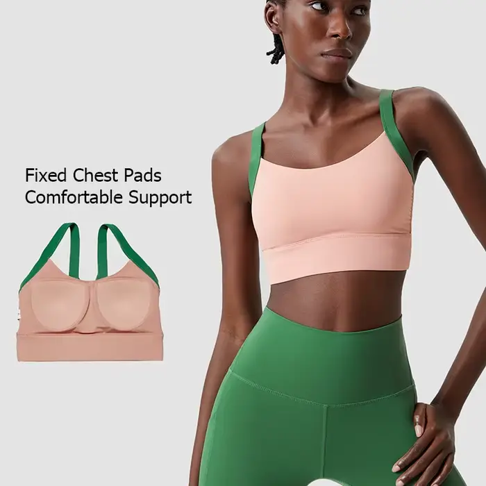 Soutien-gorge de sport pour femme, extensible, doux, sexy, dos croisé, crop top de gym, patchwork te