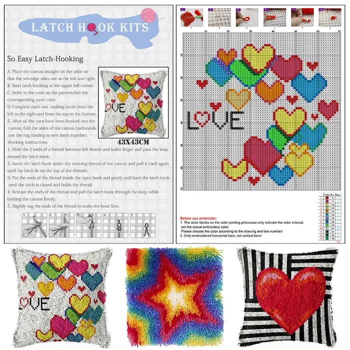 Tapisserie phare de mer crochet de loquet kits de tapis avec toile imprimée
