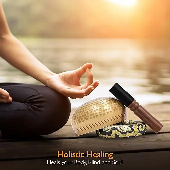 1 bol chantant de méditation pour le yoga, pour la pratique de la pleine conscience, la thérapie spirituelle, la décoration d'ambiance et comme cadeau de fête.