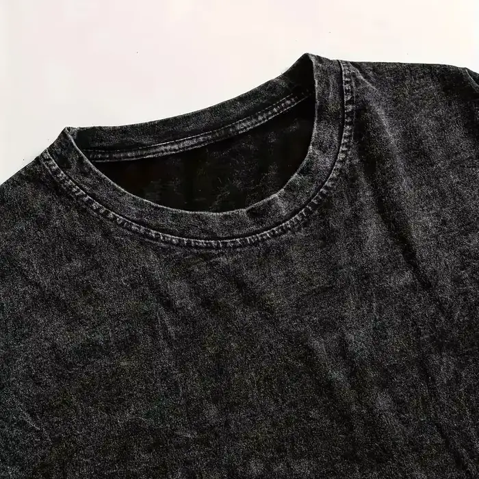 T-shirt décontracté Y2K en coton délavé à manches courtes pour homme