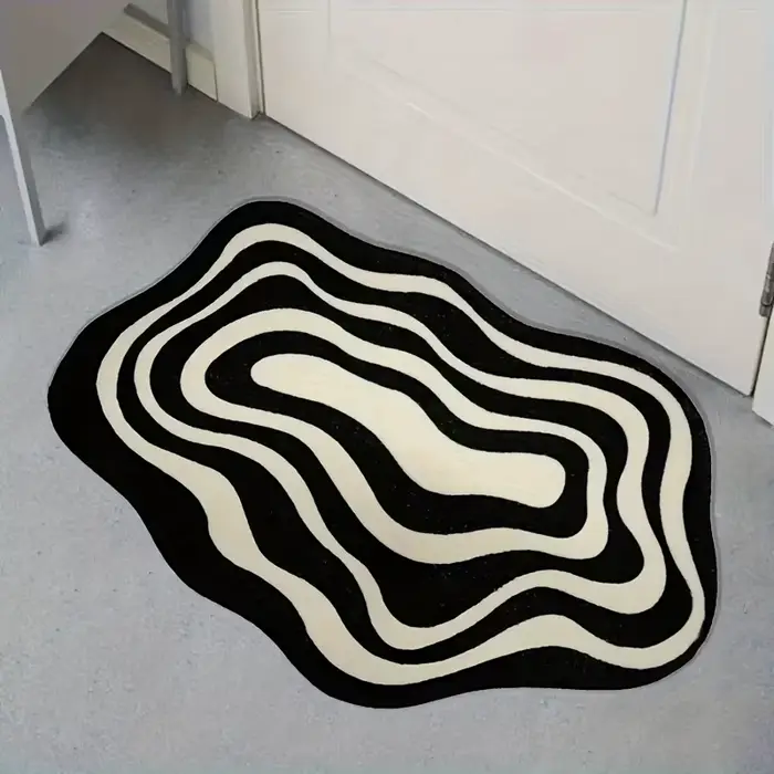 Tapis en flanelle abstrait ondulé irrégulier