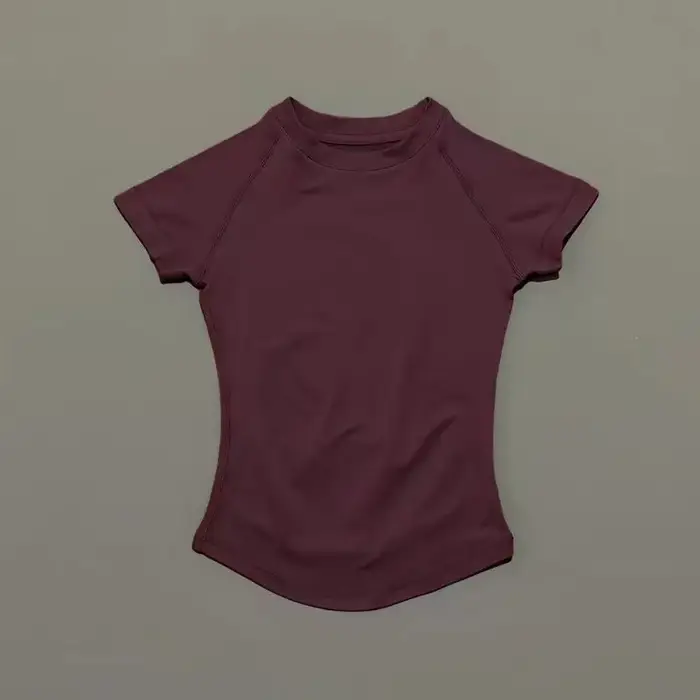 HISTELLO Df Haut de sport uni à manches courtes pour femme