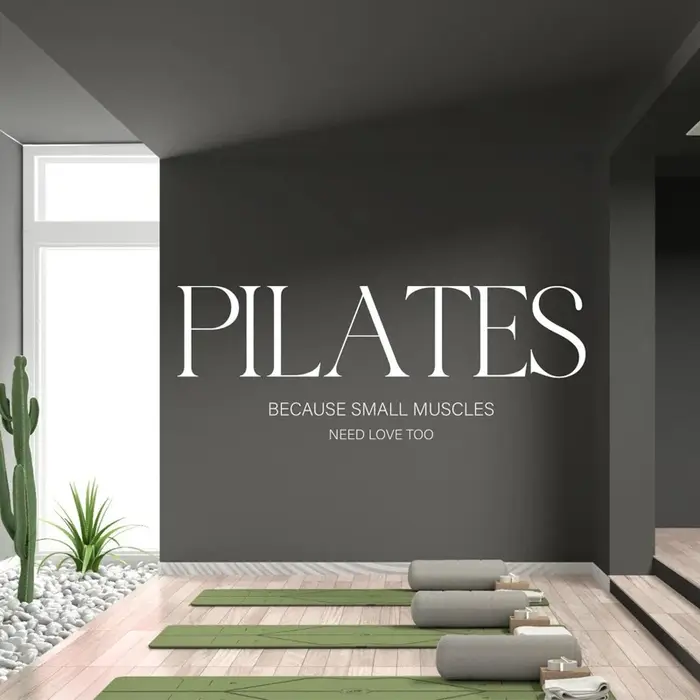 Art mural Pilates, citations murales de Fitness, autocollant mural Pilates, lettre en vinyle, décora