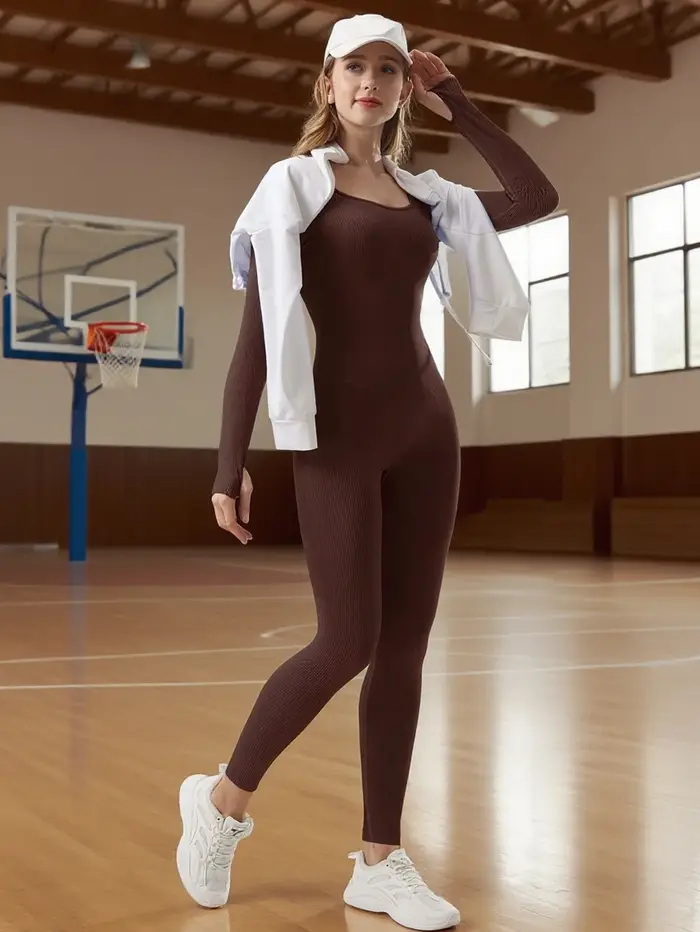 Vêtements de Yoga, combinaison de sport, Fitness, automne et hiver, fileté serré, manches longues, v