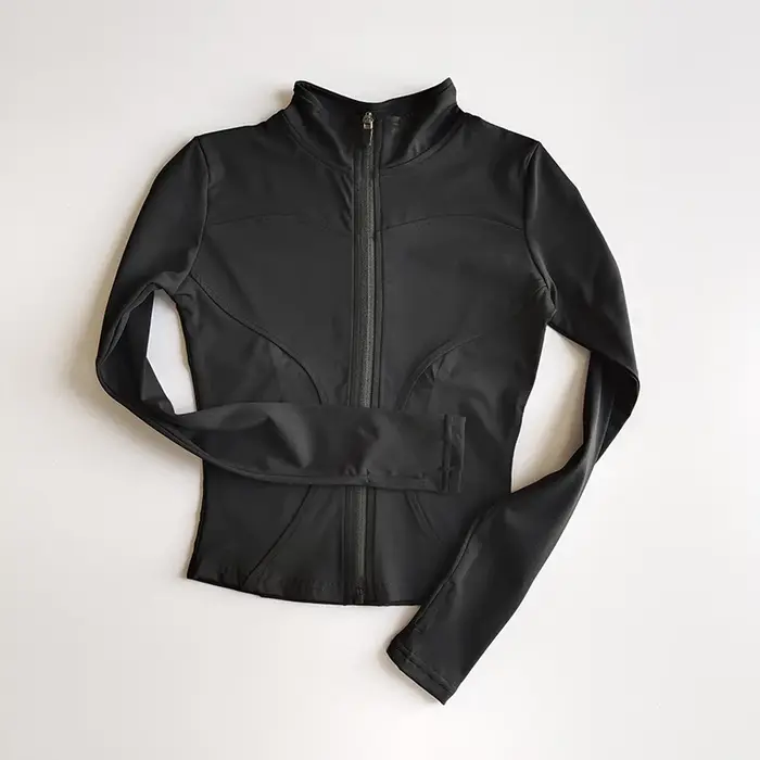 Veste de sport à manches longues pour femme, vêtements de yoga minces, cardigan zippé à séchage rapi