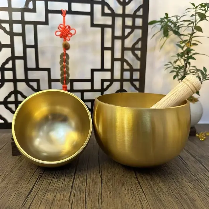 Bol chantant en laiton du népal, bol sonore de méditation et de Yoga, thérapie de guérison sonore, Instrument de Percussion, bols décoratifs faits à la main