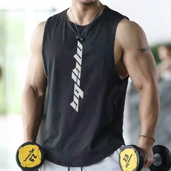 2025 nouveaux débardeurs de sport de Fitness hommes gymnases entraînement sans manches chemise mâle 