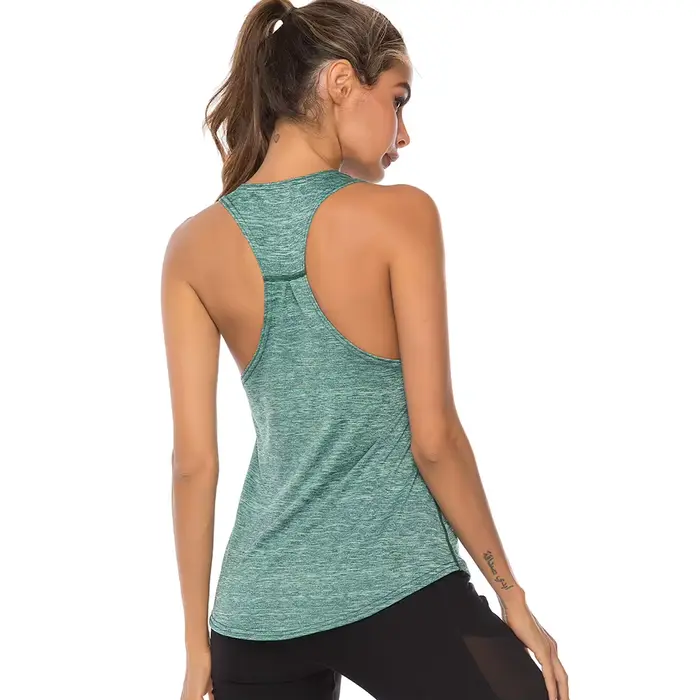 STOUREG-Haut de Yoga en FibrRacerback à vaccage Rapide pour Femme, Chemises d'Entraînement Sportif