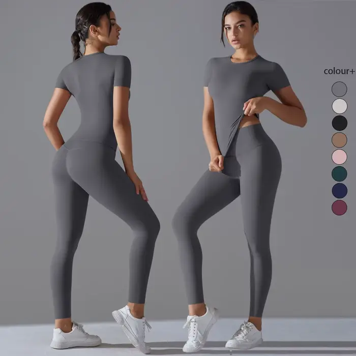 Ensemble de Leggings de gymnastique à séchage rapide, combinaison de Yoga, ensemble de sport, manche
