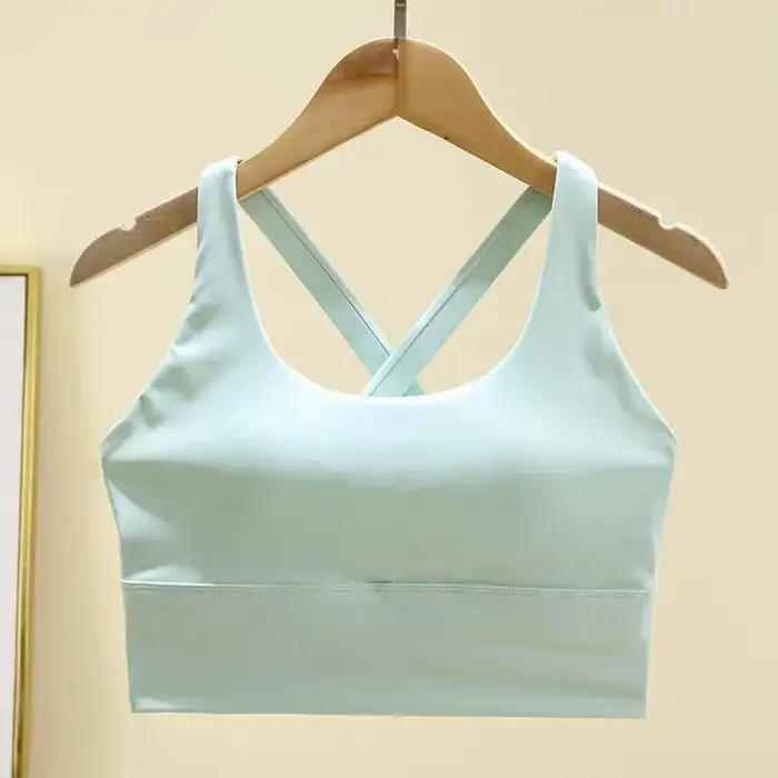 Soutien-gorge de sport à coussin fixe haute intensité, résistant aux chocs, pour course à pied, gymn