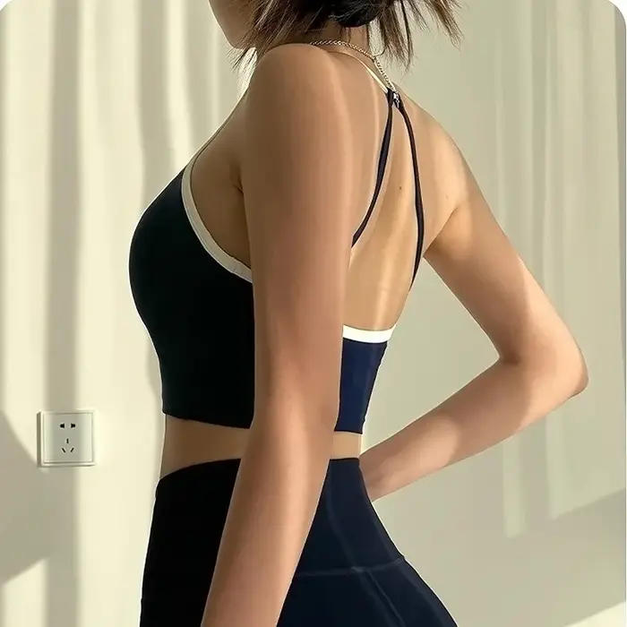 Soutien-gorge de sport pour femmes, coussinet fixe antichoc, sous-vêtements de course, entraînement,