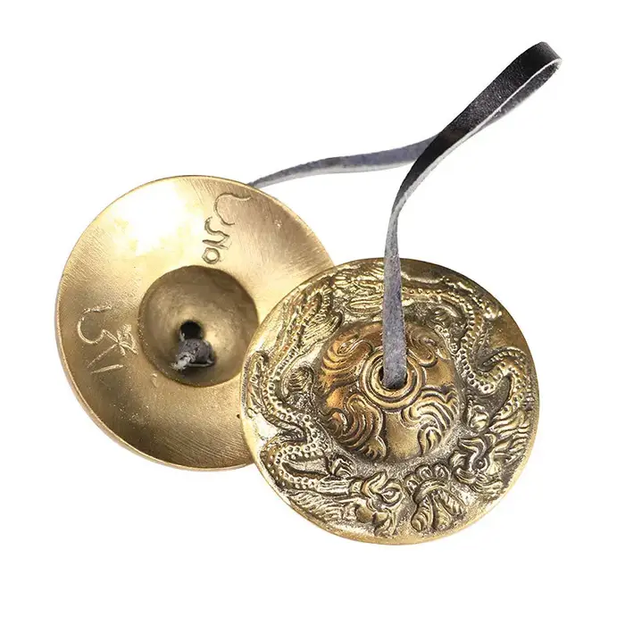 Cymbales méditation Gong tibétain Tingsha sanskrit carillon en laiton cloches pour la guérison spirituelle pleine conscience Yoga bouddhiste