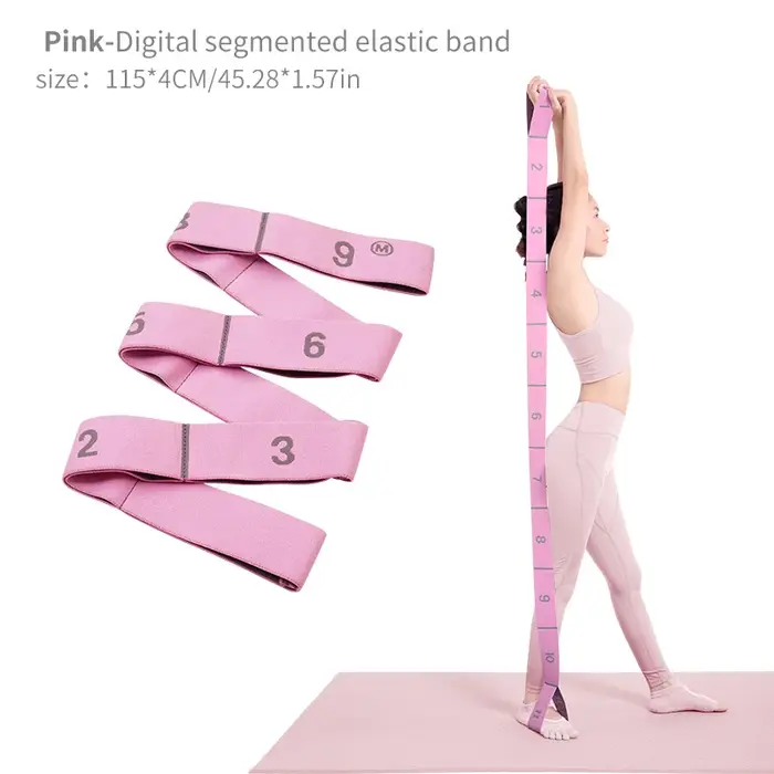 Sangle d'étirement élastique de yoga avec boucles